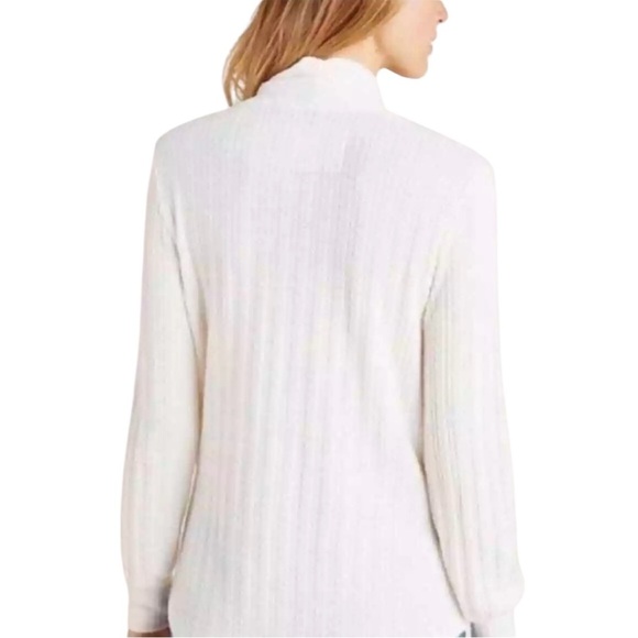 Maeve by Anthropologie Rafela Hacci Surplice Ivory Top Casual Cozy Size X Small - Picture 3 of 10